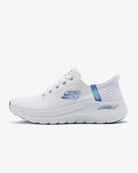 150066tk-20wbl-colorphotos-150066tk-20wbl-0002.jpg Skechers Arch Fit 2.0 - Easy Chic Kadın Beyaz Mavi Spor Ayakkabı - Görsel 1