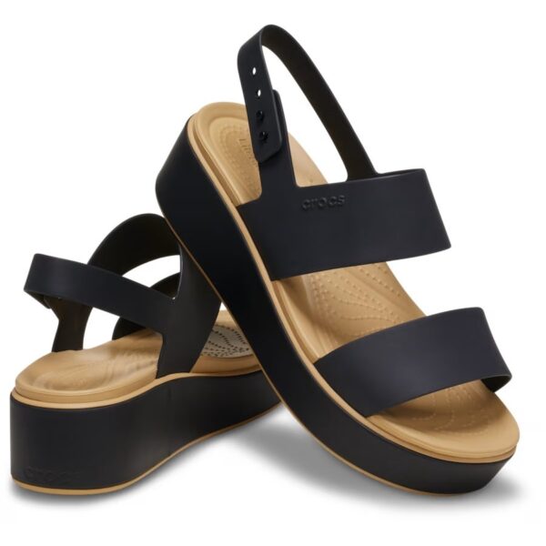 Crocs Brooklyn Matte Wrap Low Wedge Kadın Siyah Sandalet 211802-0RI - Görsel 3