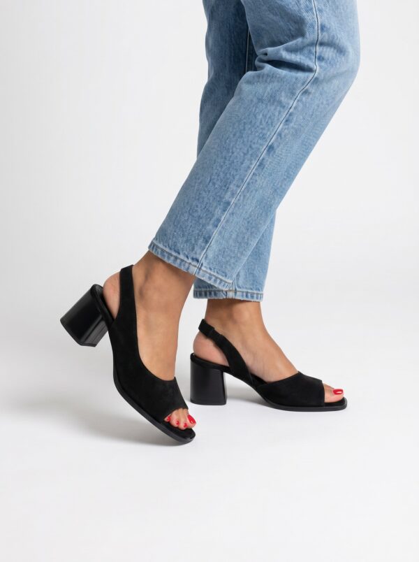 Zeyn Kadın Süet Deri Topuklu Sandalet 4115 - Görsel 3