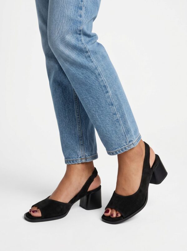 Zeyn Kadın Süet Deri Topuklu Sandalet 4115 - Görsel 4