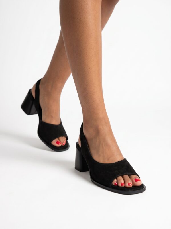 Zeyn Kadın Süet Deri Topuklu Sandalet 4115 - Görsel 5