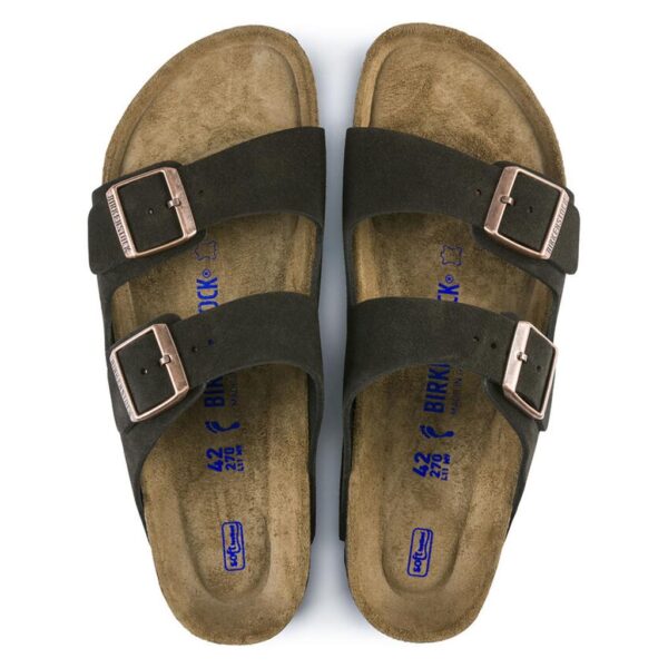 Birkenstock Arızona Sfb Vl Kadın Kahve Süet Çift Tokalı Terlik 951313 - Görsel 3