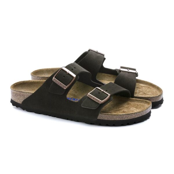 Birkenstock Arızona Sfb Vl Kadın Kahve Süet Çift Tokalı Terlik 951313 - Görsel 4