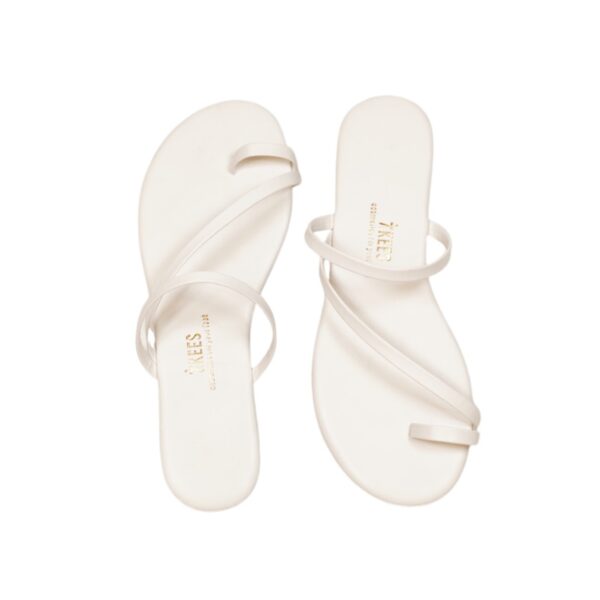 Tkees Kadın Klasik Beyaz Parmak Geçmeli Şık Günlük Terlik TK-4101 - Görsel 2