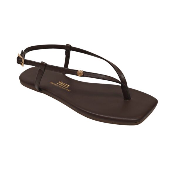 Tkees Kadın Kahverengi  Kare Burun Parmak Arası Sandalet TK-8101 - Görsel 2