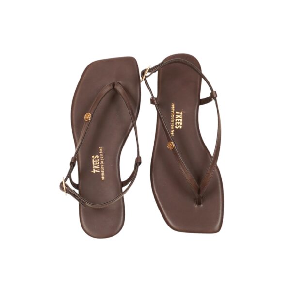 Tkees Kadın Kahverengi  Kare Burun Parmak Arası Sandalet TK-8101 - Görsel 3