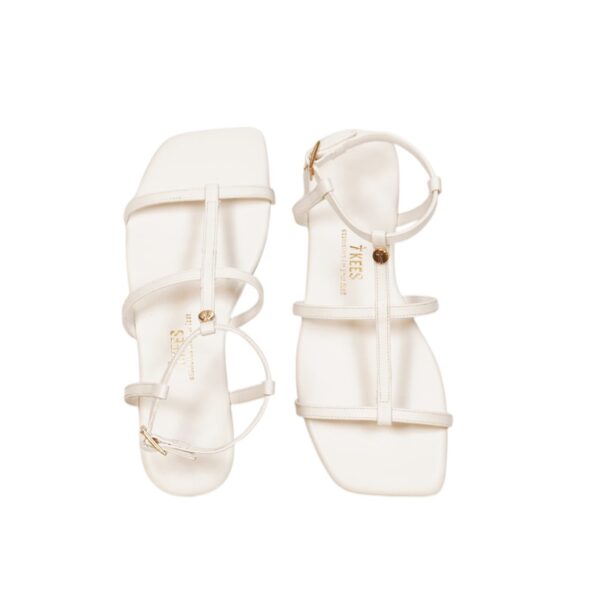 Tkees Kadın Beyaz Kare Burun Düz Bilekli  Sandalet TK-8304 - Görsel 3