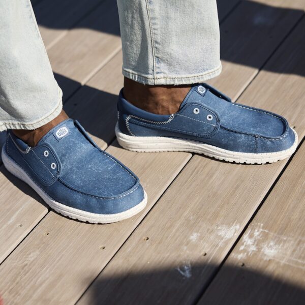Hey Dude Wally Cru Stretch Canvas Ensign Blue Multi Erkek Loafer 45141-4ZL - Görsel 7