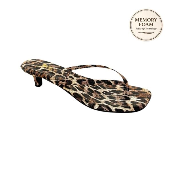 Tkees Kadın Mini Topuk Parmak Arası Leopar Terlik TK-1205 - Görsel 2