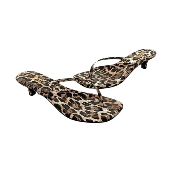 Tkees Kadın Mini Topuk Parmak Arası Leopar Terlik TK-1205 - Görsel 4
