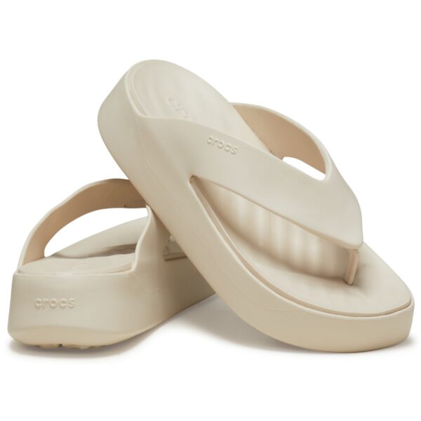 Crocs Getaway Platform Flip Kadın Krem Parmak Arası Dolgu Topuk Terlik 209410-160 - Görsel 4