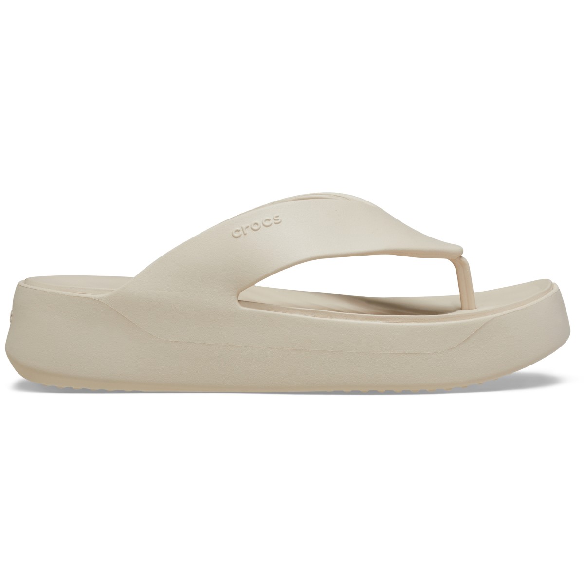 209410-160-colorphotos-209410-160-0093.jpg Crocs Getaway Platform Flip Kadın Krem Parmak Arası Dolgu Topuk Terlik 209410-160 - Görsel 1